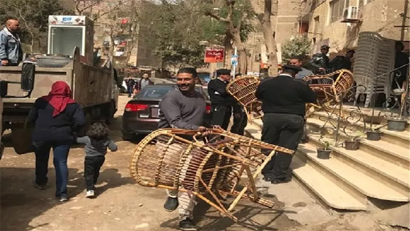 تطوير وتجميل ميدان سفنكس بالعجوزة ورفع اشغالات المقاهى بالعشرين والمساكن ببولاق الدكرور