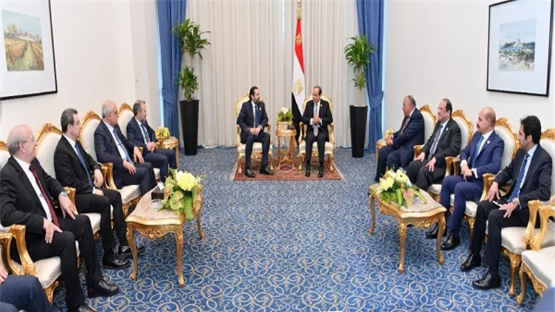 الرئيس السيسي يستقبل رئيس الوزراء اللبناني