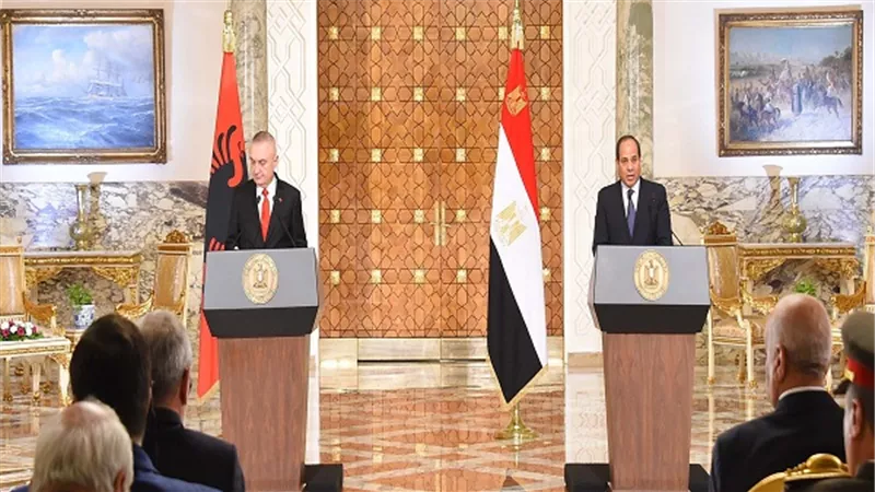 نص كلمة الرئيس السيسي خلال المؤتمر الصحفى المشترك مع رئيس ألبانيا