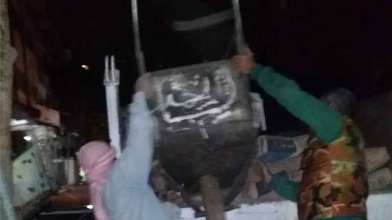 إيقاف أعمال بناء مخالف بالسد العالى بالبساتين