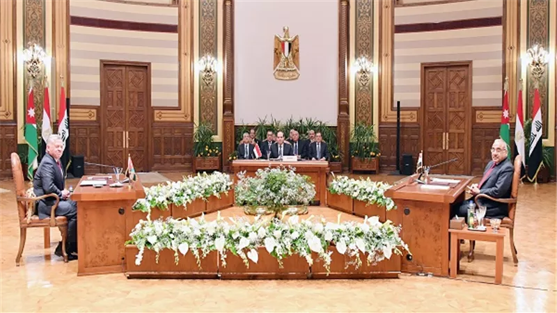 ننشر البيان الختامي المشترك  للقمة الثلاثية المصرية الأردنية العراقية