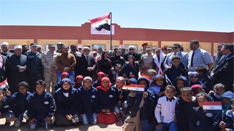 القوات المسلحة تفتتح مدرستين للتعليم الأساسى لخدمة التجمعات البدوية والنائية بنطاق مدينة سانت كاترين 