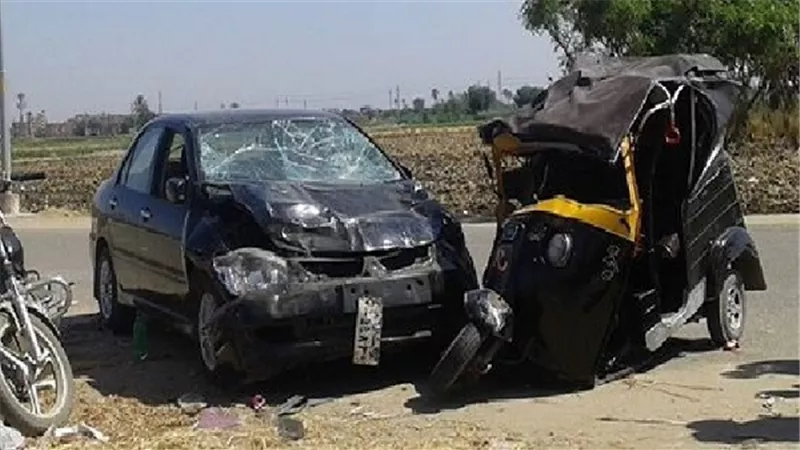 إصابة ستة أشخاص فى حادث تصادم بين توك توك وسيارة بالدقهلية 