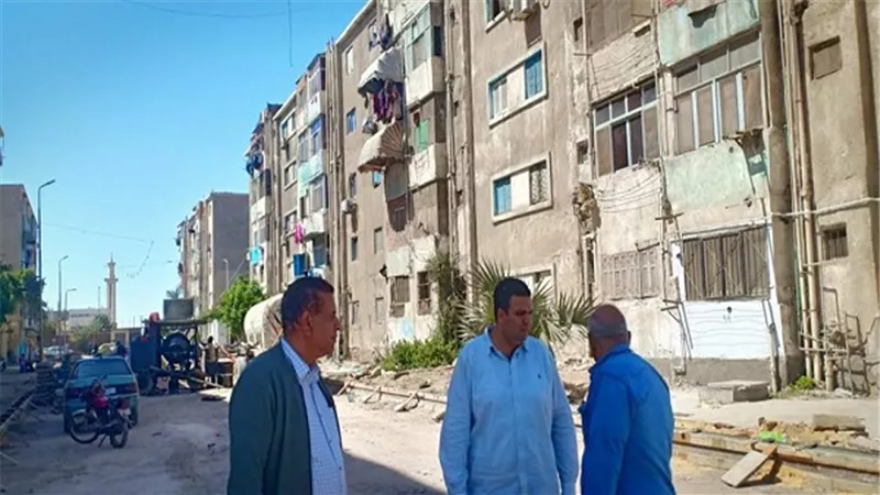 نائب المحافظ يتابع أعمال التطوير بمثلث السويس وصلاح نسيم