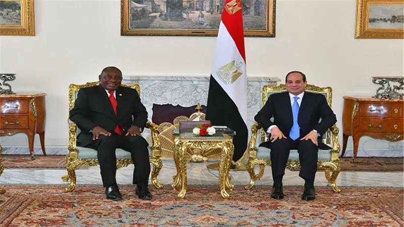 الرئيس عبد الفتاح السيسي يستقبل رئيس جنوب أفريقيا