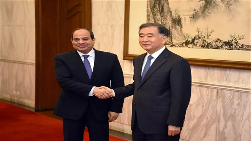 الرئيس السيسي يلتقى رئيس المجلس الوطنى للمؤتمر الاستشارى السياسى للشعب الصيني