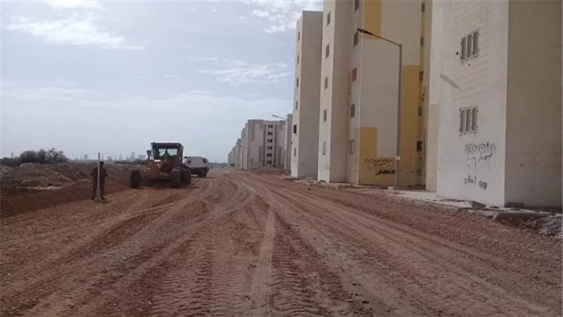 عمليات رصف مدينتى الشهداء والنهضة بالسويس