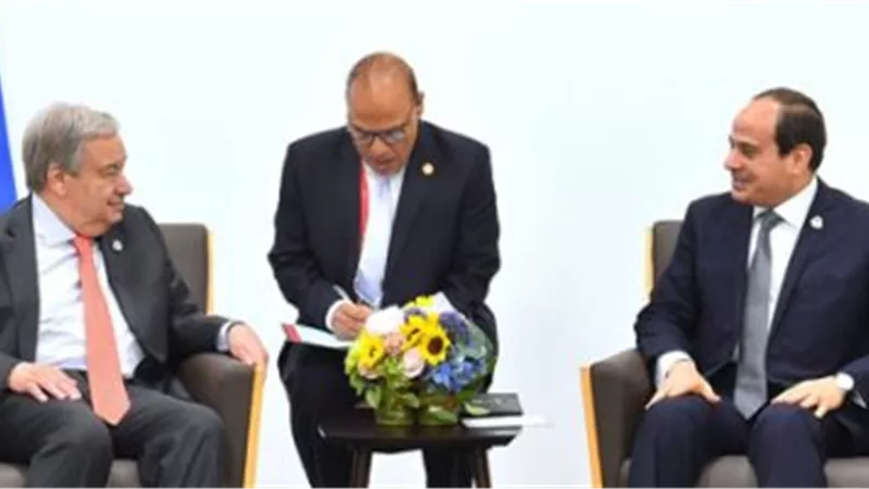 السيسي يؤكد لسكرتير الأمم المتحدة دعم مصر لجهود السلم والأمن الدوليين