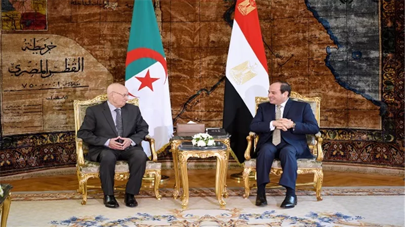 الرئيس السيسي نظيره الجزائري في اول زيارة خارجية