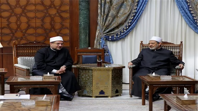 وزير الأوقاف يزور شيخ الأزهر ويدعو له بدوام الصحة والعافية