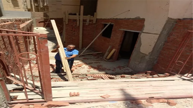 إيقاف أعمال مبانى مخالفة وإزالة بالبساتين