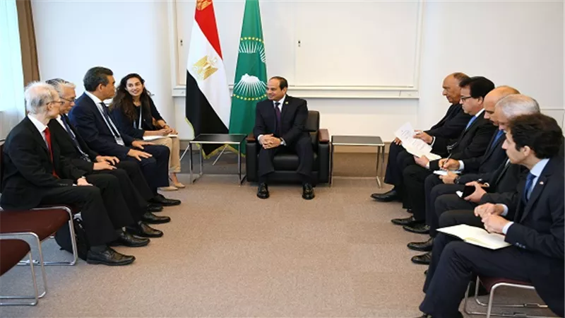 الرئيس السيسي يلتقي برئيس جامعة هيروشيما