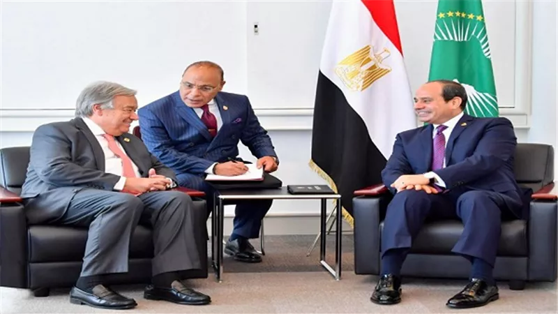 الرئيس السيسي يلتقي مع سكرتير عام الأمم المتحدة