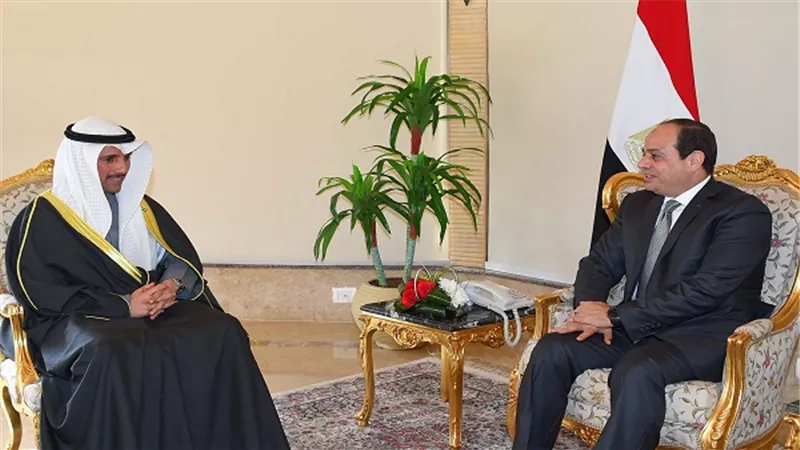  الرئيس السيسي يستقبل رئيس مجلس الأمة الكويتي