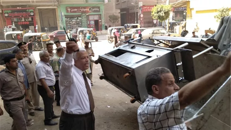 حملة إشغالات مكبرة بشارع مساكن الأوقاف بقليوب