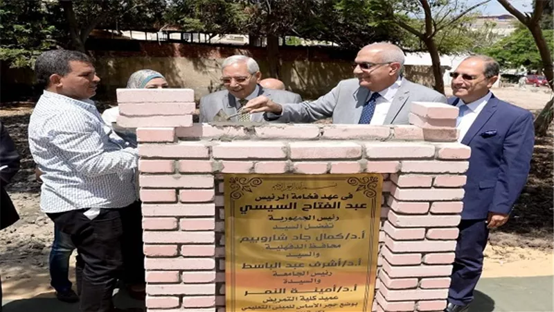 بالصور.. وضع حجر الأساس للمبنى الجديد لكلية التمريض بالمنصورة  