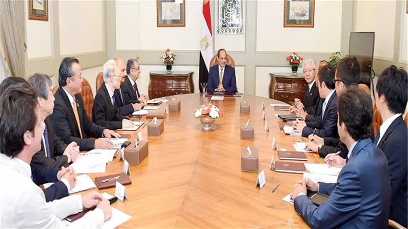 الرئيس السيسي يستقبل رئيس شركة تويوتا تسوشو اليابانية