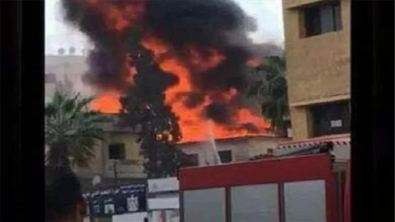 حريق هائل بكنيسة مار جرجس بالمنصورة