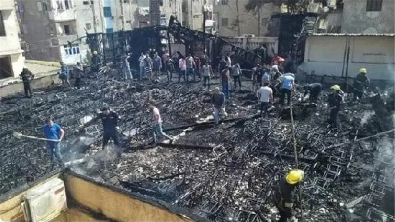 نيابة المنصورة.. تعاين حريق كنيسة مار جرجس وتوافد آباء وكهنة الدقهلية