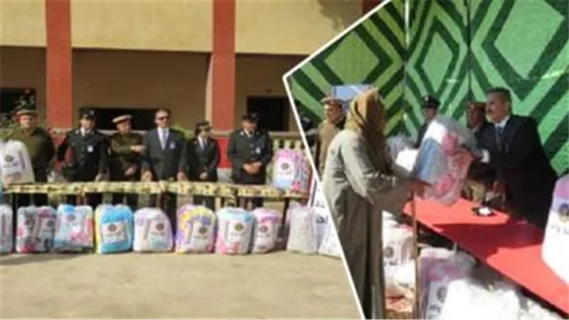 الداخلية توزع بطاطين ومواد غذائية بمبادرة 