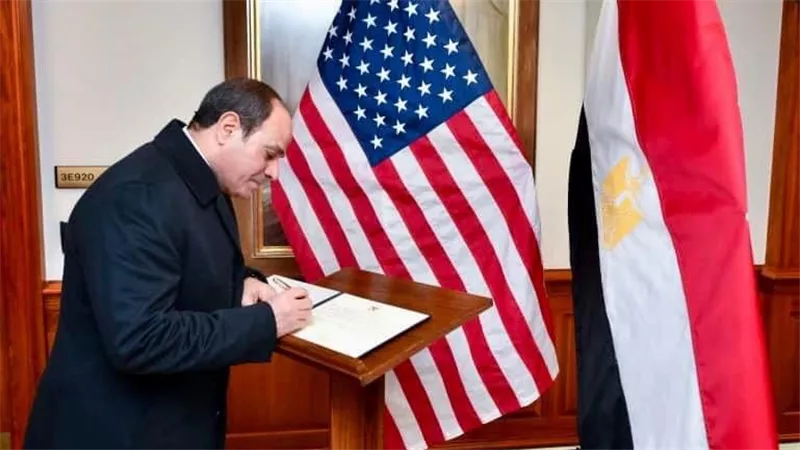 ننشر نص كلمة الرئيس السيسى المسجلة فى دفتر الشرف الخاص بوزارة الدفاع الأمريكية
