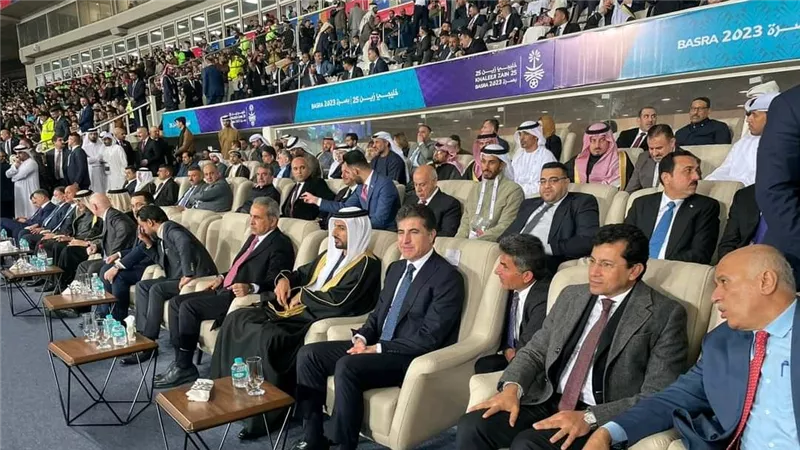 وزير الرياضة يشهد افتتاح كأس الخليج العربى بالعراق