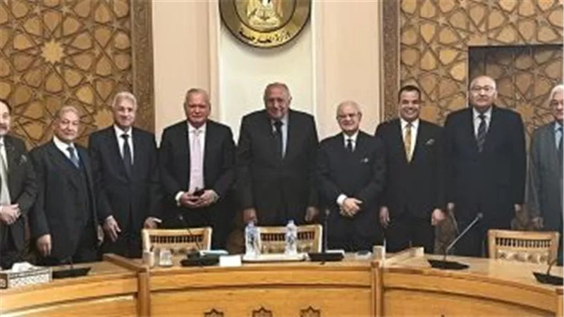  سامح شكرى يستقبل أعضاء إدارة المجلس المصرى للشئون الخارجية