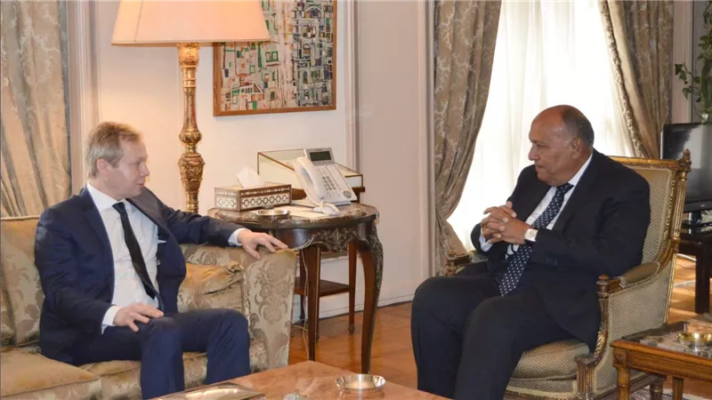 وزير الخارجية يستقبل المبعوث الأوروبي لعملية السلام في الشرق الأوسط