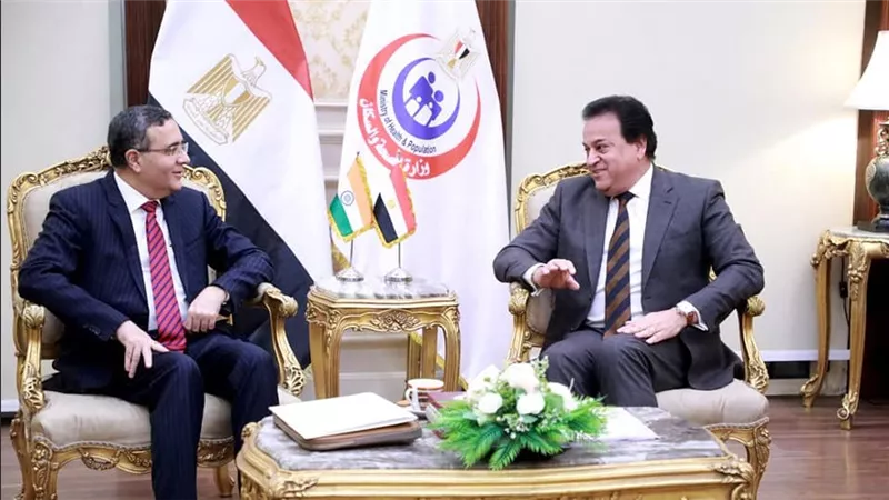 وزير الصحة يستقبل سفير دولة الهند لدى مصر لبحث التعاون بالقطاع الصحي 