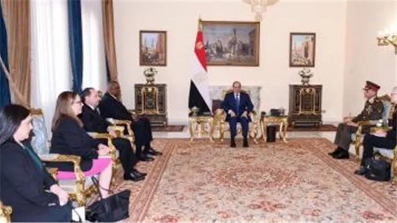 الرئيس السيسى يستقبل وزير الدفاع الأمريكى