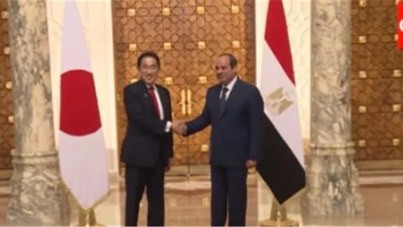الرئيس السيسي يستقبل رئيس وزراء اليابان فى قصر الاتحادية