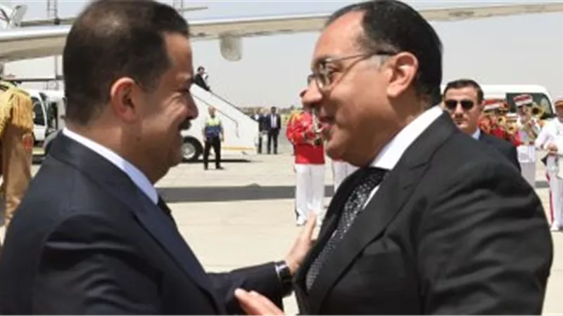 رئيس الوزراء يستقبل نظيره العراقى والوفد المرافق له بمطار القاهرة