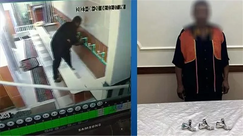 سرقة صنابير المياه..  