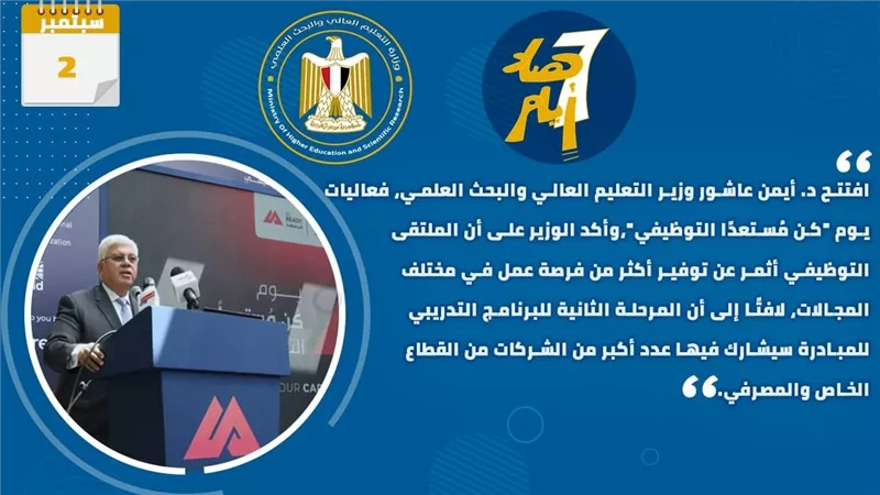 حصاد أنشطة وزارة التعليم العالي والبحث العلمي في أسبوع