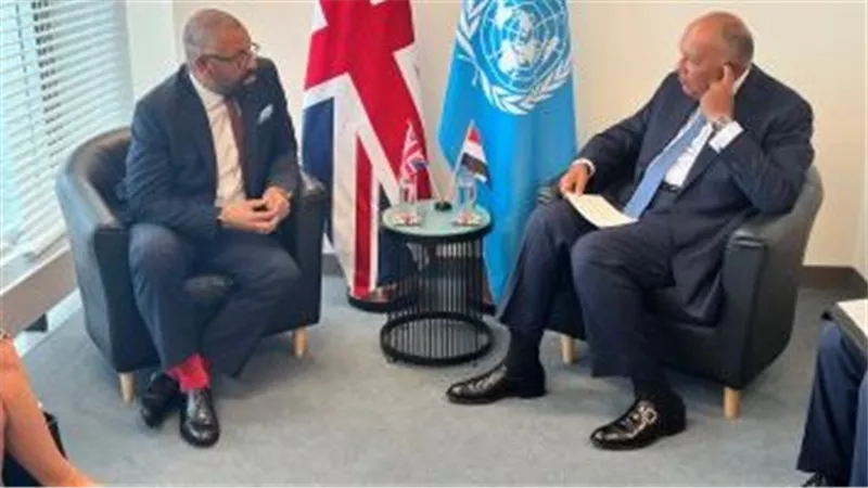 وزير الخارجية يبحث مع نظيره البريطاني المستجدات الإقليمية والدولية