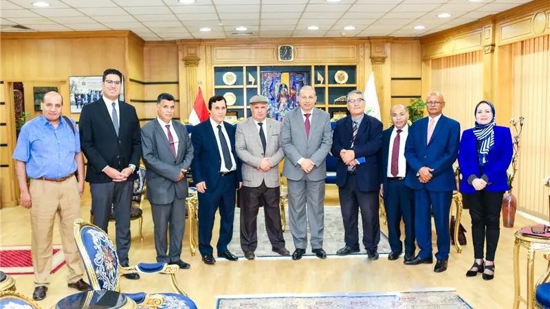  في جامعة المنصورة.. وفد الملحقية الثقافية الليبية وجامعتى الجفرة وأفريقيا بليبيا لبحث سبل التعاون