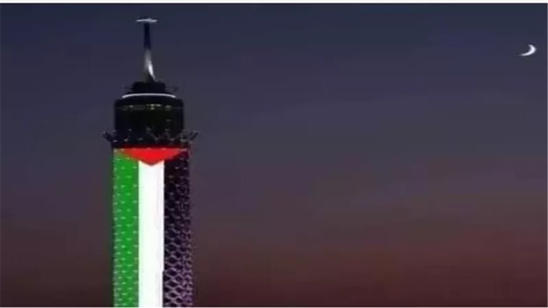حقيقة إضاءة برج القاهرة بعلم فلسطين