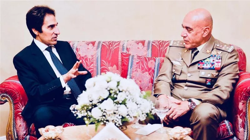 السفير بسام راضى سفير مصر في روما يستقبل رئيس هيئة الأركان للقوات المسلحة الايطالية