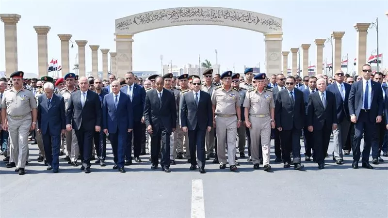 الرئيس السيسي يتقدم الجنازة العسكرية للواء محمد أمين نصر
