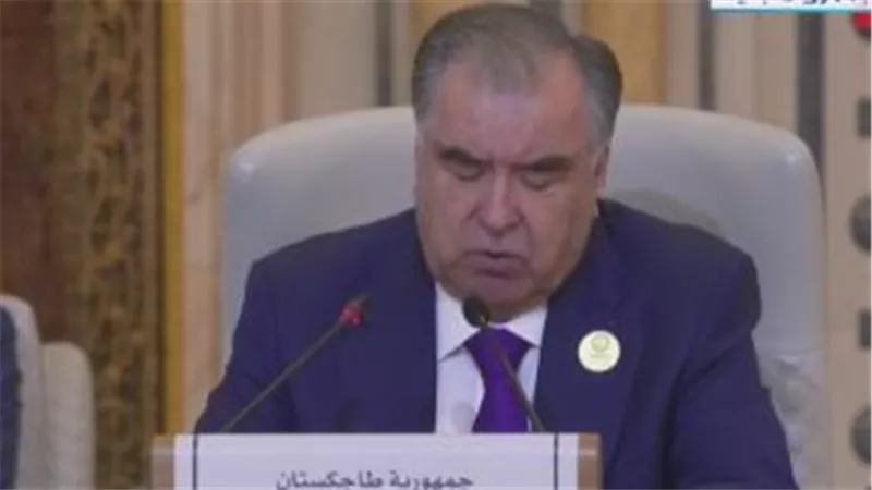 رئيس طاجكستان: لا يوجد حل عسكرى للقضية الفلسطينية ولا بديل عن حل الدولتين