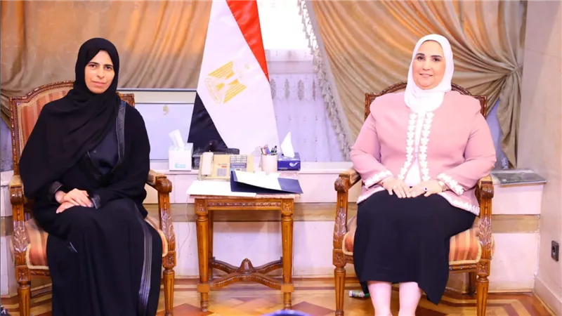 وزيرة التضامن الاجتماعي تستقبل وزيرة الدولة للتعاون الدولي بقطر 
