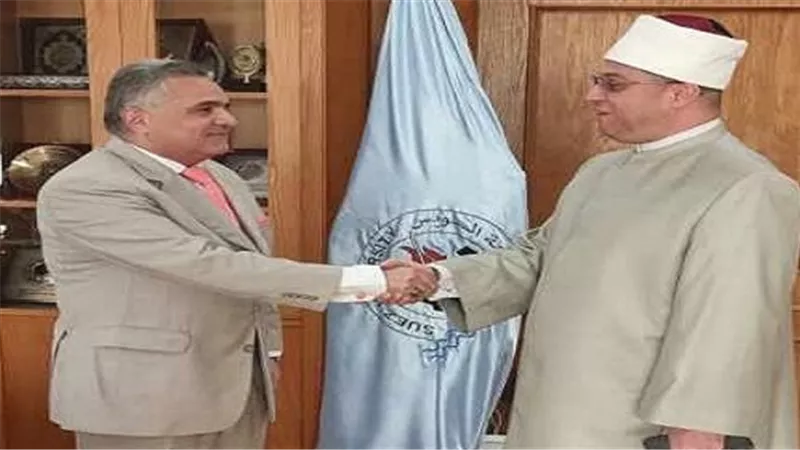 رئيس جامعة السويس يستقبل وكيل وزارةالأوقاف بالمحافظة