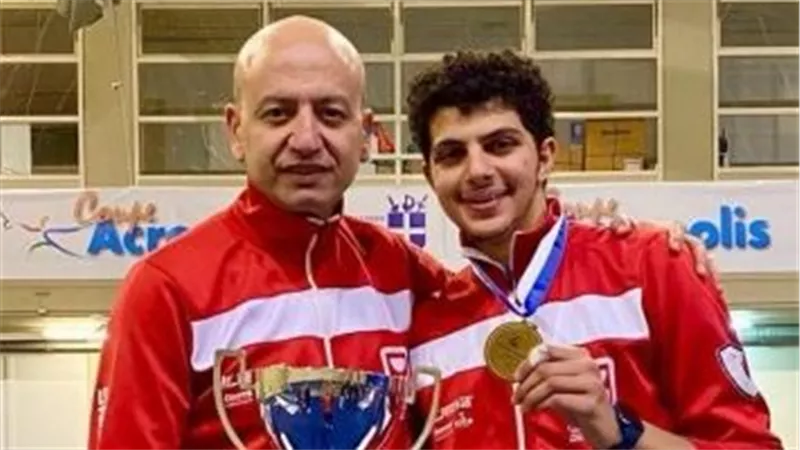 اللاعب محمد ياسين يحصد الميدالية الذهبية ببطولة كأس العالم للسلاح باليونان