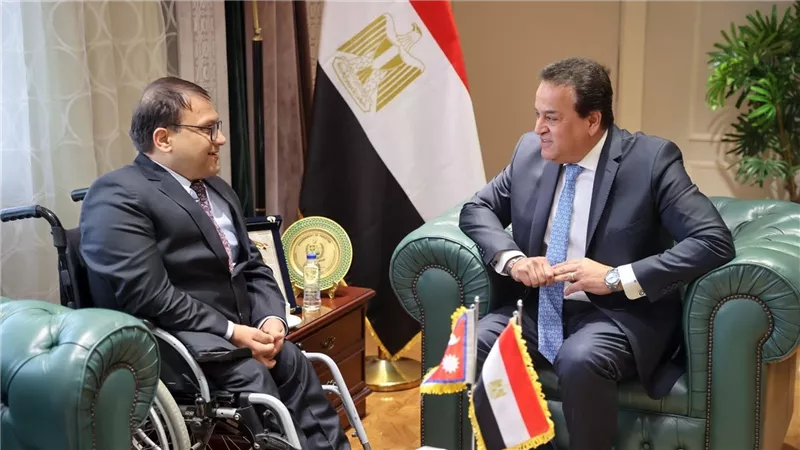 وزير الصحة يستقبل سفير دولة نيبال لدى مصر لمناقشة سبل التعاون المشترك في القطاع الصحي