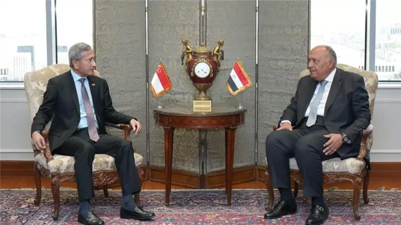 وزير الخارجية يستقبل وزير خارجية سنغافورة