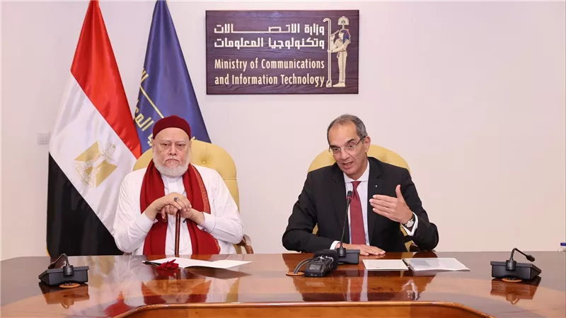 طلعت والدكتور على جمعة يشهدان توقيع مذكرة تفاهم بين وزارة الاتصالات وتكنولوجيا المعلومات ومؤسسة مصر الخير