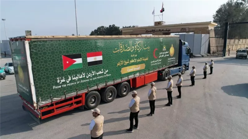 بيت الزكاة: دخول القافلة السابعة لـ«بيت الزكاة والصدقات» غزة فجر اليوم