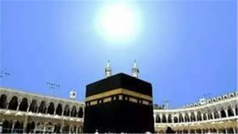  الشمس تتعامد على الكعبة المشرفة وقت أذان الظهر