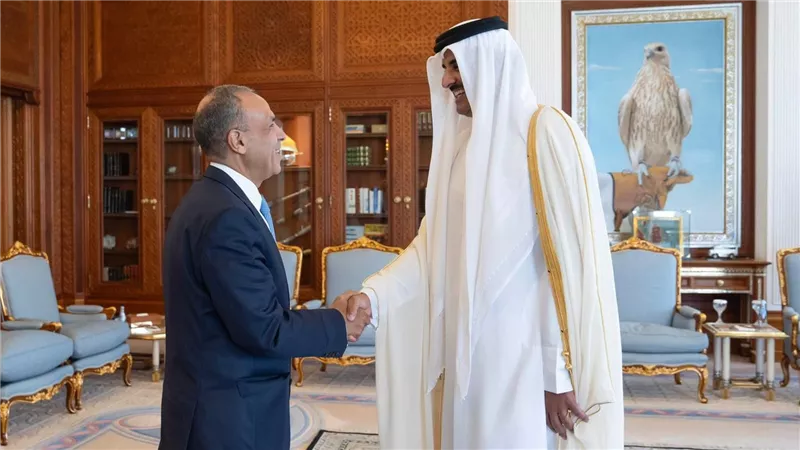 أمير دولة قطر يستقبل وزير الخارجية والهجرة 