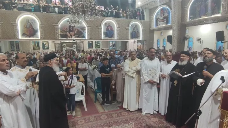 مشاركة حشود من المصلين بالسويس في نهضة صوم العذراء مريم